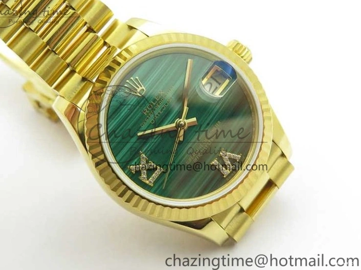 Best 31mm Malachite Bracelet EWF on Dial YG Daydate YG Edition 278288 Green ETA2688 President 0416